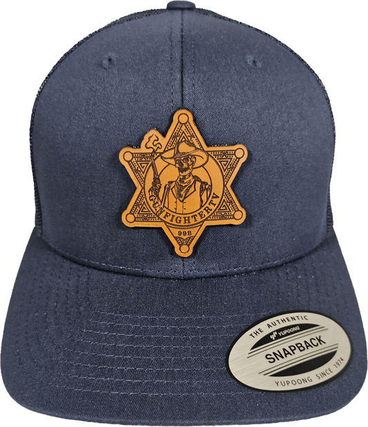 GunFighterTV Adult Retro Trucker Cap Navy Blue / White