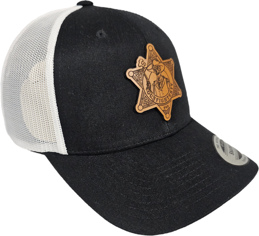 GunFighterTV Retro Trucker Cap für Erwachsene, Schwarz/Weiß, Mesh