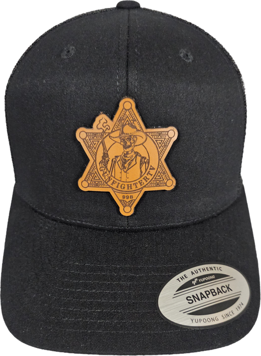 GunFighterTV Adult Retro Trucker Cap Black / White Mesh