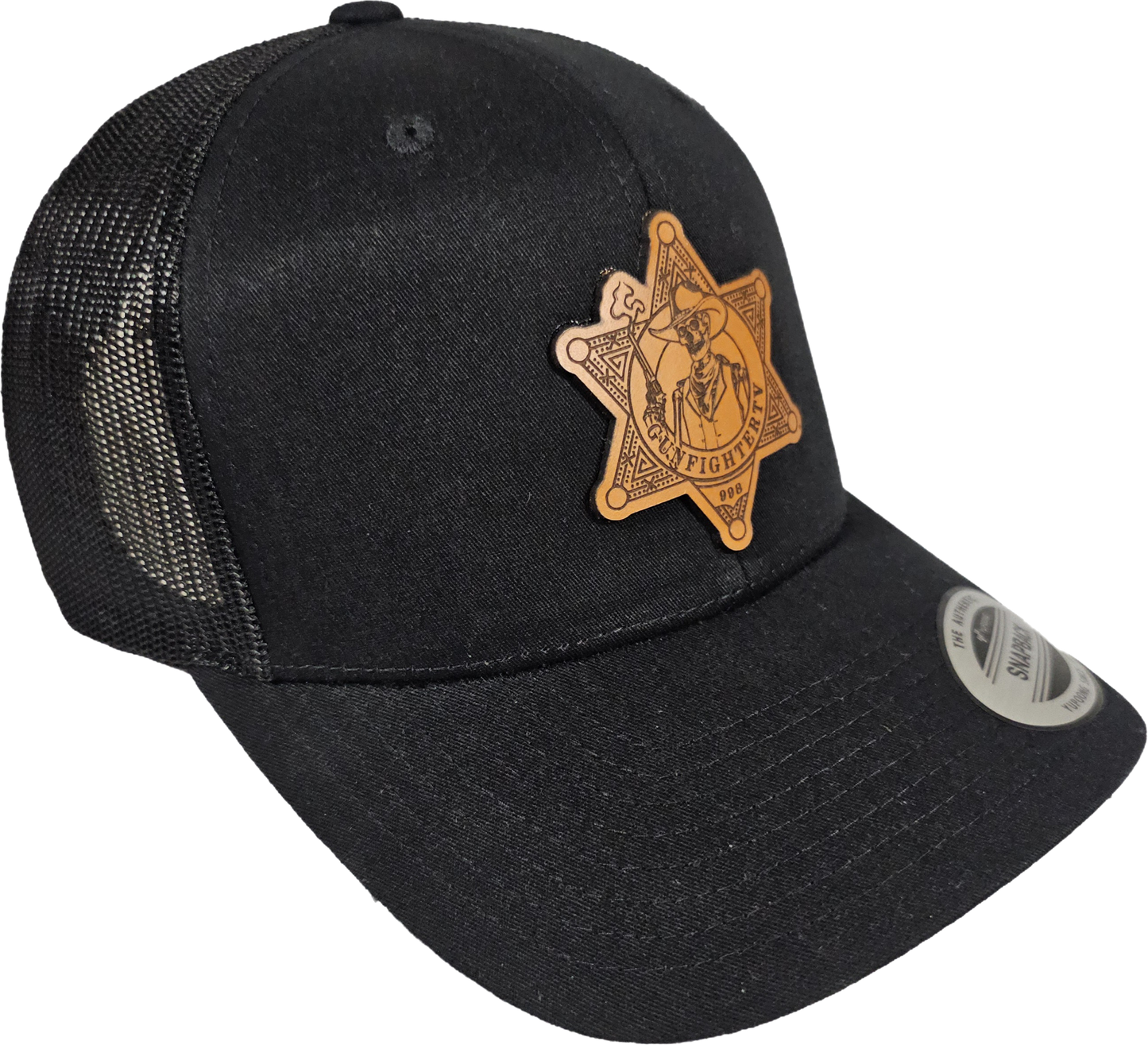 GunFighterTV Adult Retro Trucker Cap Black / Black Mesh