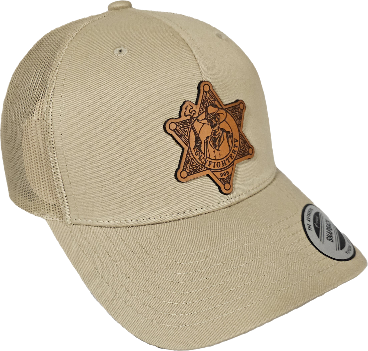 GunFighterTV Adult Retro Trucker Cap Khaki