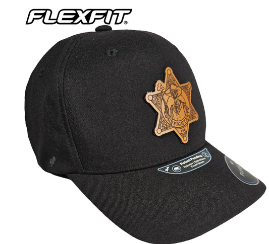 GunFighterTV Flexfit-NU-Kappe für Erwachsene mit schwarzem Lederlogo